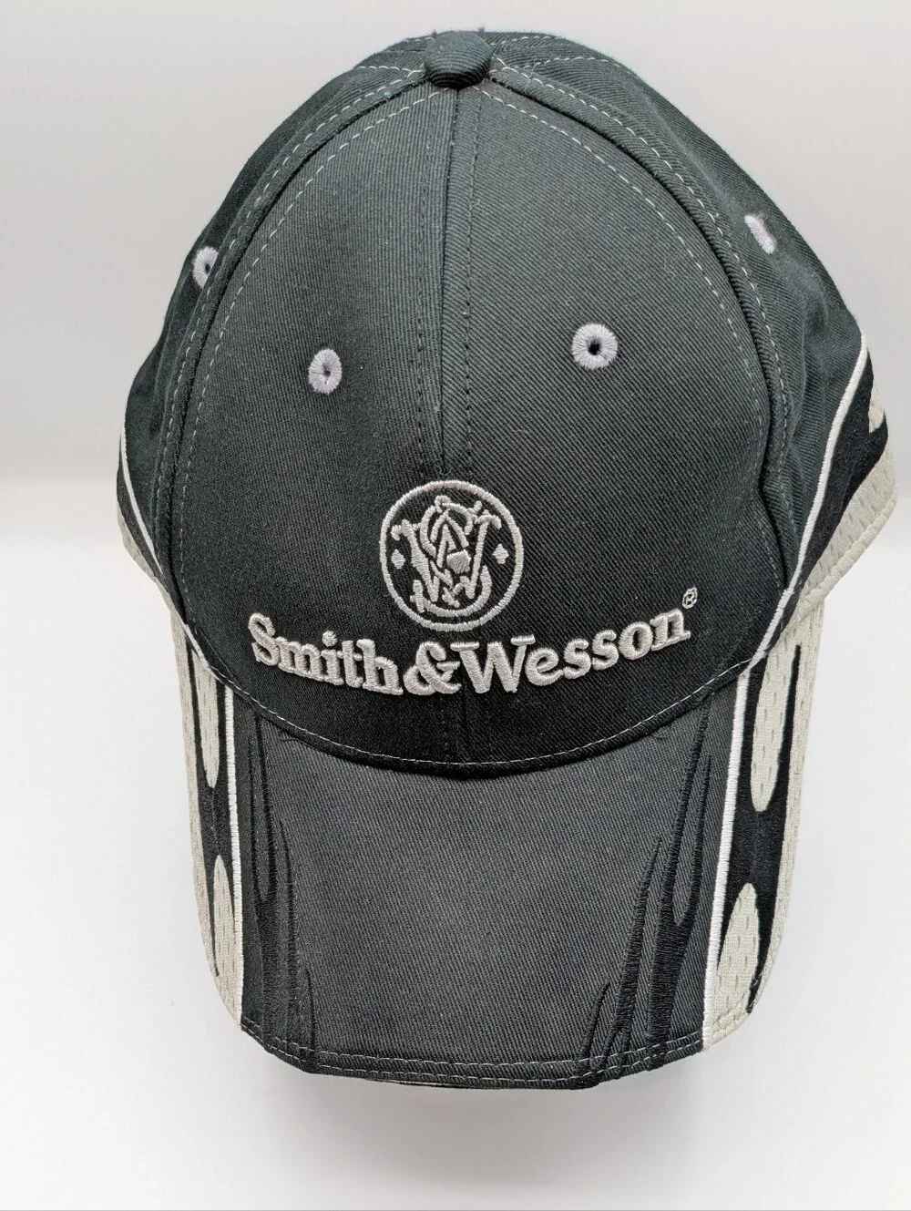 Black and White Flame Accent Baseball Cap